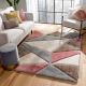 Modern Silver Geometric Hall Mat